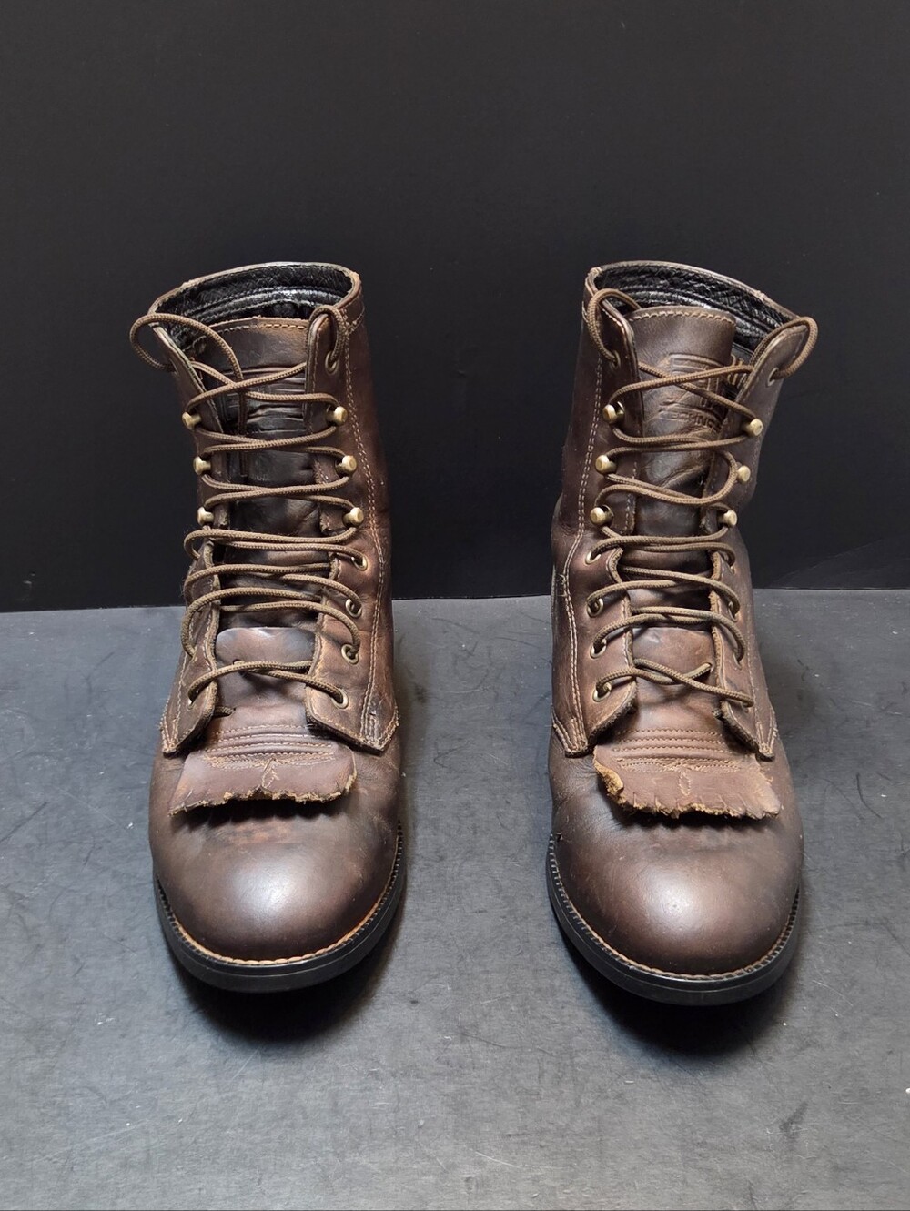 Ariat Women’s Heritage Lacer Boots Brown Leather Size 6B Wingtip Western. 0236